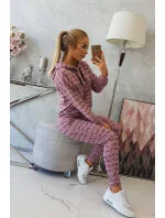 Tmavě růžová sada s potiskem Tmavě růžová sada s potiskem