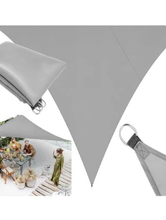 ZAHRADNÍ SLUNEČNÍK TROJÚHELNÍK 4X4X3M ŠEDÝ