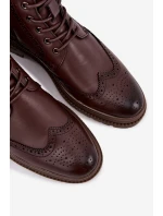 Pánské kožené kotníkové boty Lee Cooper – hnědé