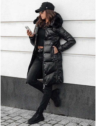 Dámská prošívaná zimní bunda s kapucí černá ULTRAWAY FashionStreet TY4628