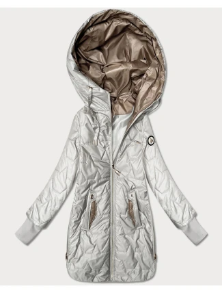 Damska kurtka z zamkami po bokach Goodlookin jasny beżowy (B8578-9)