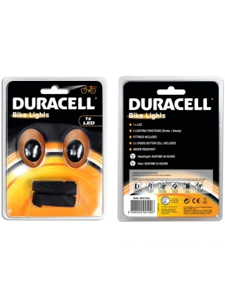 Duracell 1 sada předních a zadních světel 00919 pro jízdní kola