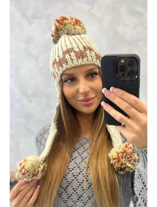 Dámská klapka na uši Nadia K321 béžová Dámská klapka na uši Nadia K321 béžová