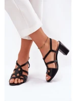 Dámské Sandály Na Podpatku Sergio Leone SK884 Černé