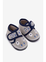 Dětské pantofle na suchý zip šedé Jeselle