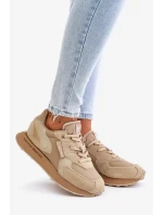 Kožené Dámské Tenisky Big Star Hi-Poly System Béžové Kožené Dámské Tenisky Big Star Hi-Poly System Béžové