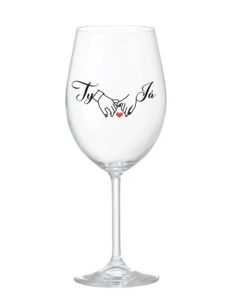 TY A JÁ (svatba) - čirá sklenice na víno 350 ml