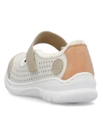 Pohodlná ažurová polobotka Rieker W RKR575A béžová