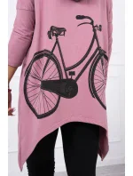 Mikina s potiskem kola tmavě růžová