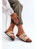 Dámské sandály s přezkami béžové Oliena