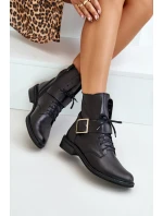 Zazoo 2949 Kožené Boty S Přezkou Černé Zazoo 2949 Kožené Boty S Přezkou Černé