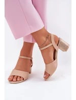 Dámské sandály na podpatku Vinceza 20275 béžové