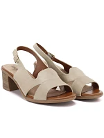 Dámské kožené sandály béžové Sergio Leone SK578-S