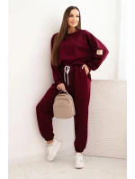 Komplet dámský máslový s volnou mikinou a kalhotami s nápisem LOVE khaki Komplet dámský máslový s volnou mikinou a kalhotami s nápisem LOVE khaki