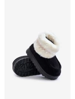 Sněhové boty dětské s kožešinou a vzorem černé Melefia Sněhové boty dětské s kožešinou a vzorem černé Melefia