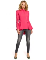 Asymetrický frak s límcem a zapínáním na knoflíky M165 - černý - Moe