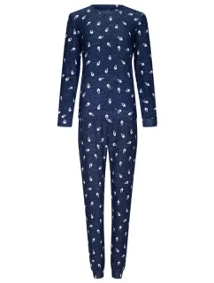 Dámské pyžamo 21232-438-2 tm. modré se vzorem - Rebelle