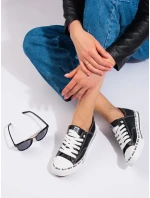 Trendy  tenisky černé dámské bez podpatku