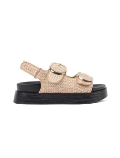 Krásné dámské  sandály hnědé platforma