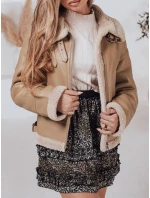 Dámská kožená bunda s ovčí kůží SHEREB khaki FashionStreet TY4757