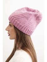 Dámská zimní čepice s vlnou a ozdobou z kamínků K480 světle fialová Dámská zimní čepice s vlnou a ozdobou z kamínků K480 světle fialová