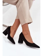 Dámské lodičky se špičatou špičkou na podpatku černé Pavira