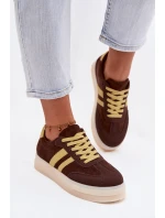 Dámské tenisky na platformě čokoládové Giselia