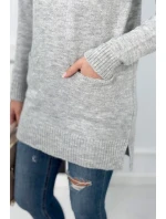 Svetr se stojáčkem šedý