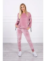 Love velur set tmavě pudrově růžový