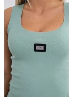 Žebrovaná halenka s tmavě mátovým třpytem Žebrovaná halenka s tmavě mátovým třpytem