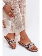 Dámské Pantofle Na Plochém Podpatku S Mašlí Béžové Avenza