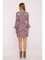 M877 Šaty s potiskem a širokými manžetami - model 2