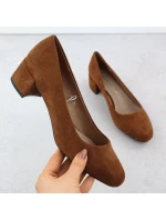 Velbloudí semišové lodičky na klínku Sergio Leone PB291