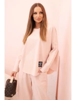 Komplet new punto bluza + spodnie tmavě pudrově růžová