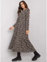 Šaty D73771M30225A1EN černá béžová Šaty D73771M30225A1EN černá béžová