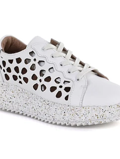 Dámské kožené boty na platformě bílé Artiker 56C1167