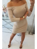 Pruhované vypasované šaty v béžové barvě Pruhované vypasované šaty v béžové barvě