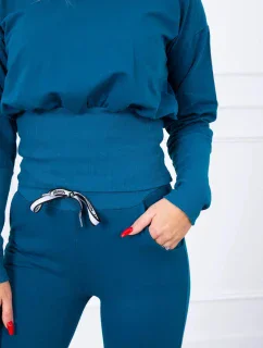 Komplet z szerokimi ściągaczami morski