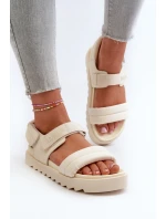 Dámské sandály na platformě Big Star NN274751 béžové