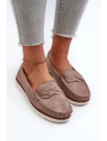 Dámské Mokasíny Z Ekologického Semiše Tmavě Béžové Nestalia