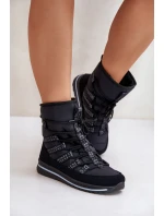 Dámské šněrovací boty do sněhu Progress PROGJ-22-134 Černé