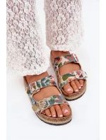 Vzorované Dámské Pantofle Na Korkové Platformě S Přezkami Lee Cooper LCW-25-35-3480L Multicolor