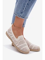 Dámské síťované espadrilles z textilu světle béžové Candessa