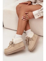 Dámské sněhule D.Franklin z přírodního semiše – světle béžové