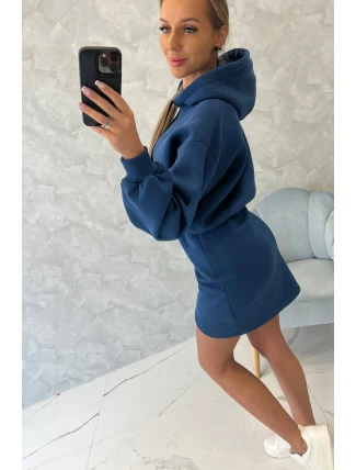 Zateplené šaty s džínovým obálkovým spodkem Zateplené šaty s džínovým obálkovým spodkem