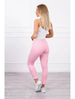 Kalhoty z džínoviny světle růžové barvy Kalhoty z džínoviny světle růžové barvy