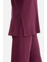 B301 Žebrovaný pletený top - švestka