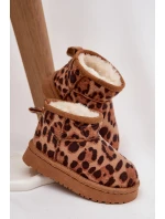 Dětské a juniorské zateplené sněhule s kožíškem Mireya – panterka/bronzové