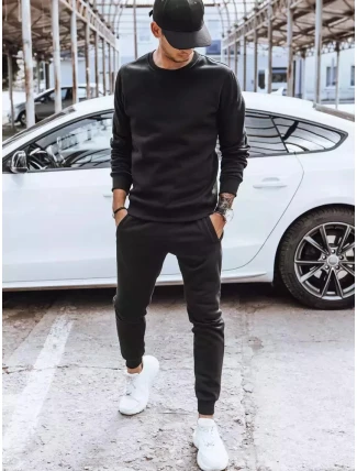 Pánská zateplená tepláková souprava černá FashionStreet AX0606