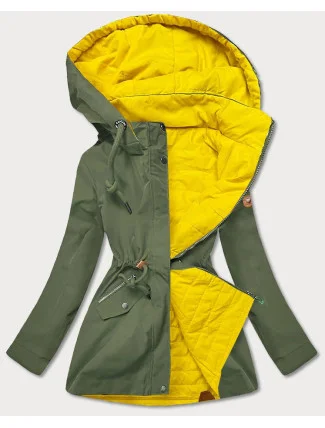 Khaki-žlutá oboustranná dámská bunda (CAN-620BIG) Khaki-žlutá oboustranná dámská bunda (CAN-620BIG)